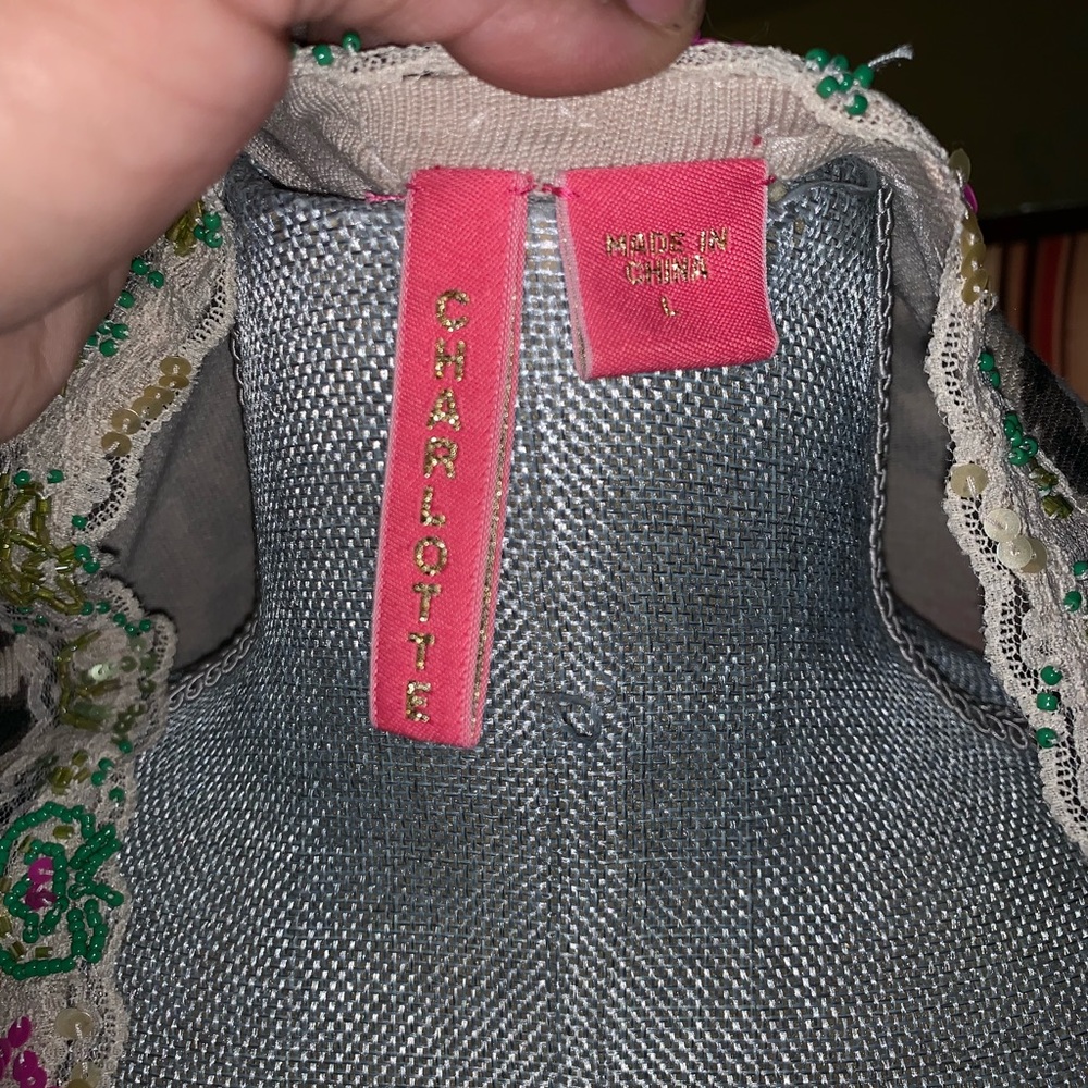 💞CHARLOTTE TARANTOLA💕Floral beaded Cardigan💙 - Picture 6 of 6